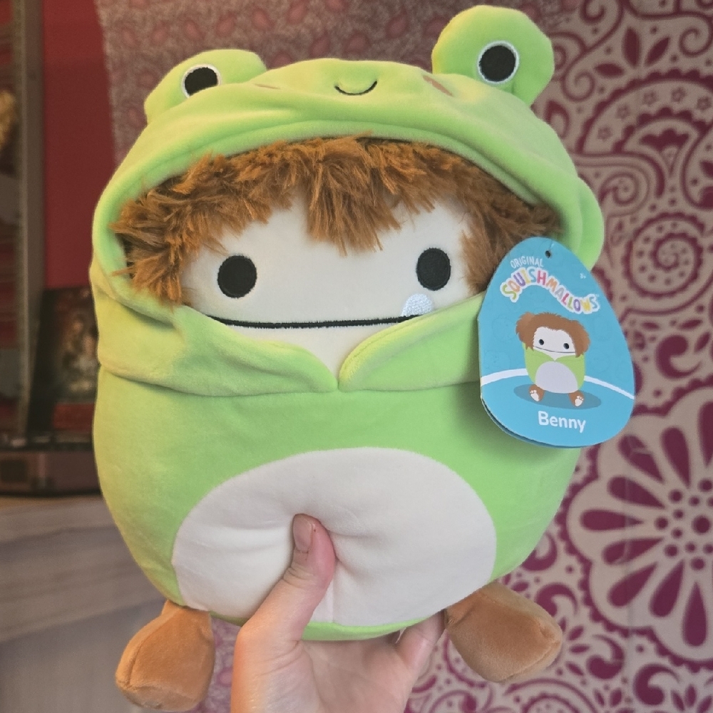 Benny The Bigfoot In A Frog Hoodie Squishmallow